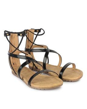 criss-cross gladiators with zip closure