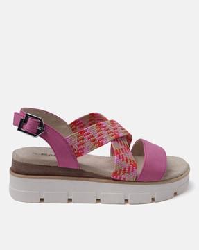 criss-cross open-toe flat sandals