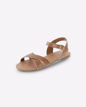 criss-cross sandals with velcro fastening