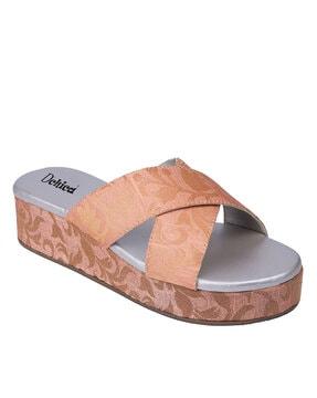 criss-cross slip-on flat sandals