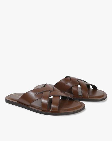 criss-cross slip-on sandals