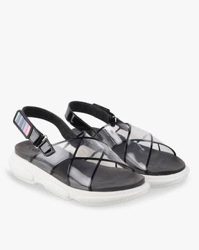 criss-cross strap flat sandals