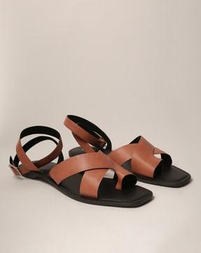 criss-cross strap flat sandals