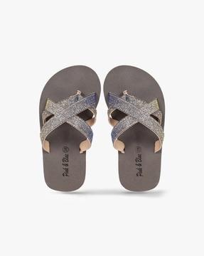 criss-cross strap flip-flops