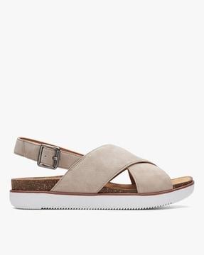 criss-cross strap slingback sandals