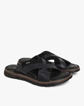 criss-cross strap slip-on sandals