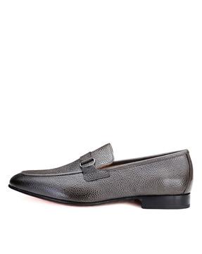 croc-embossed formal slip-on shoes