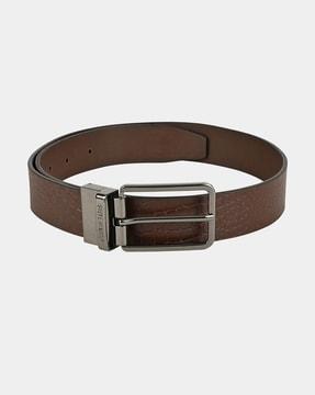 croc-embossed genuine leather classic belt
