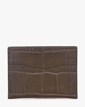 croc-embossed leather card case