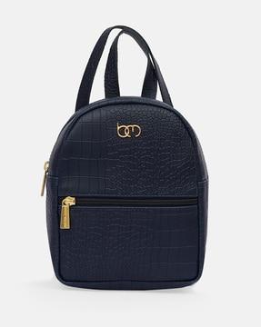 croc-embossed everyday backpack