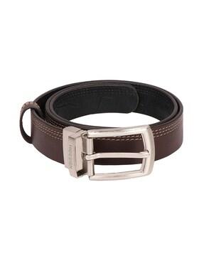 croc-embossed reversible belt with tang buckle closure