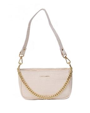 croc-embossed sling bag