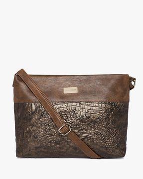 croc-embossed sling bag