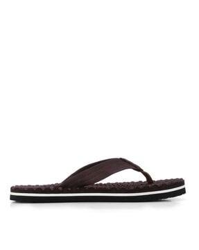 croc-embossed thong-strap flip-flops