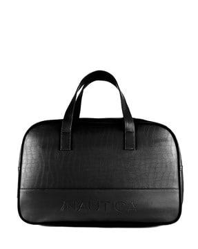croc-pattern duffle bag with dual handle