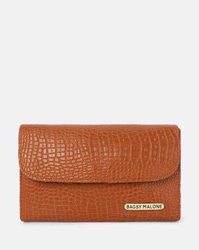 croc-pattern envelope clutch