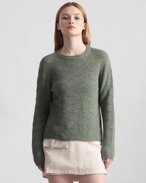 crochet round-neck pullover