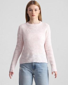 crochet round-neck pullover