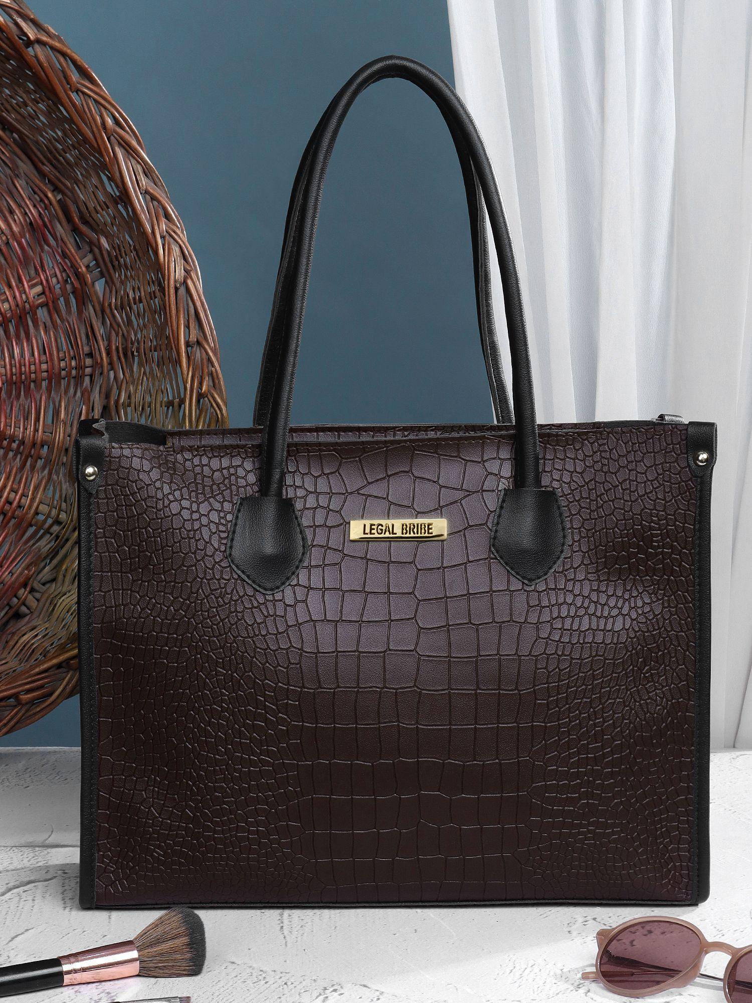 crock style tote bag brown