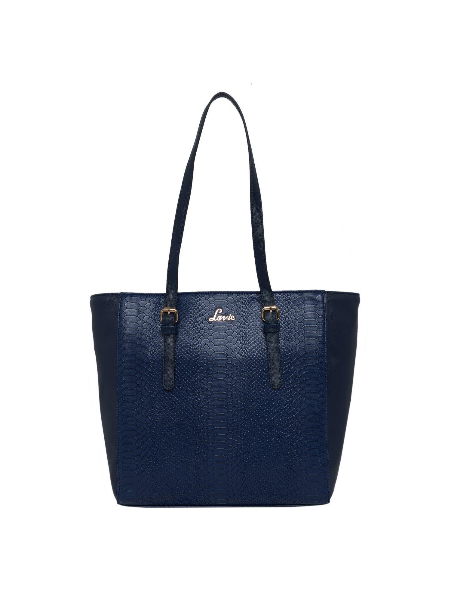 croco ursa women's tote bag navy (l)