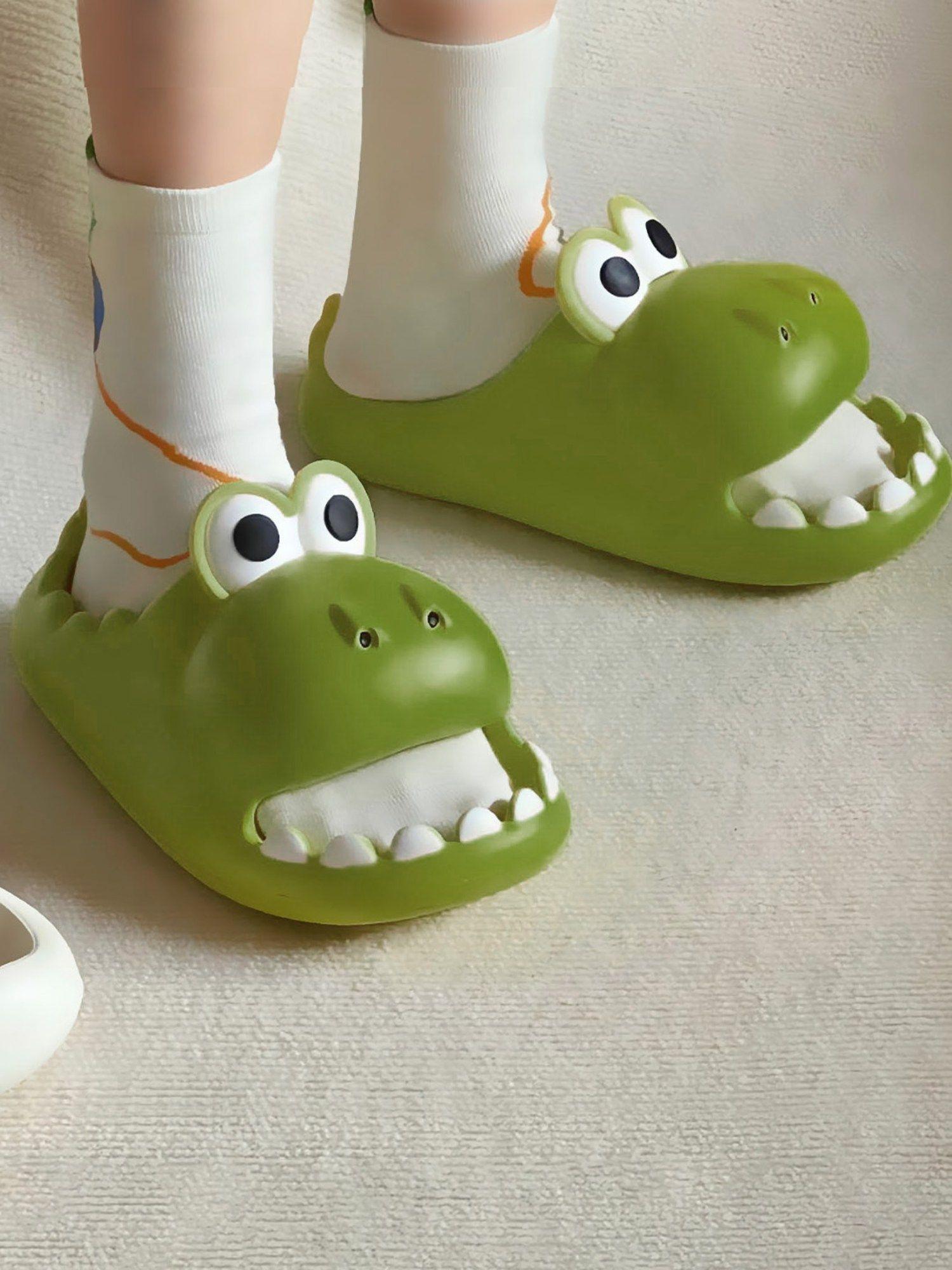 crocodile beach slippers 3d cartoon sliders green