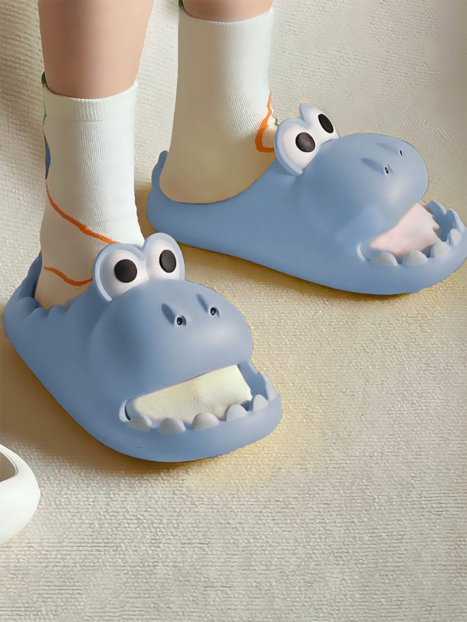 crocodile beach slippers 3d cartoon sliders blue
