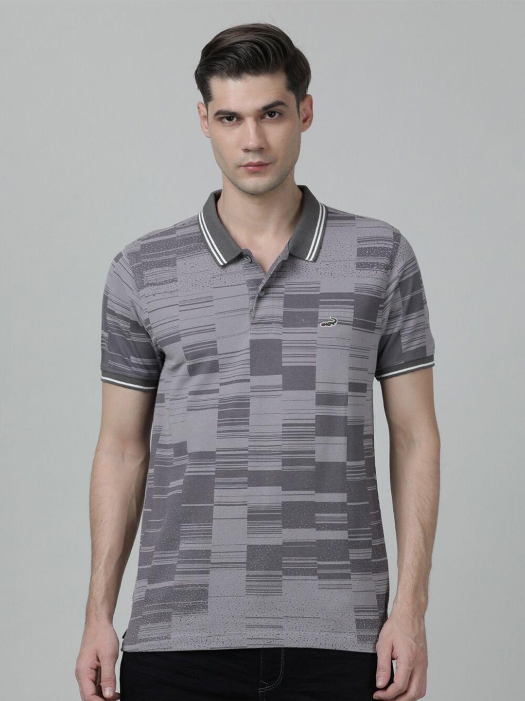 crocodile men abstract printed v-neck slim fit cotton t-shirt