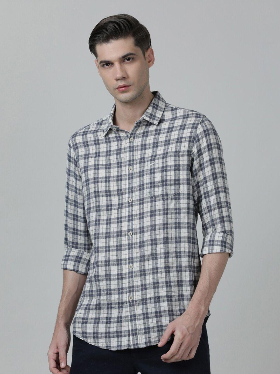 crocodile men comfort checked casual cotton shirt