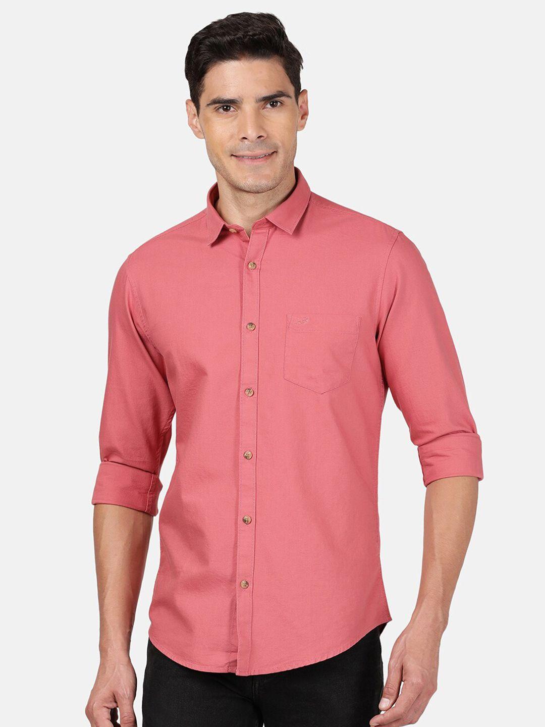 crocodile men coral classic slim fit casual shirt