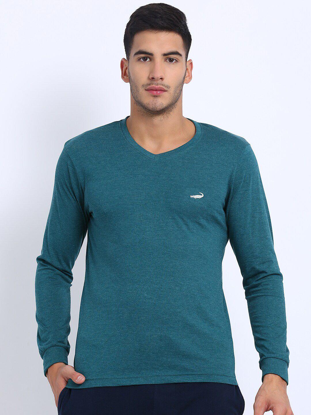 crocodile men green v-neck t-shirt