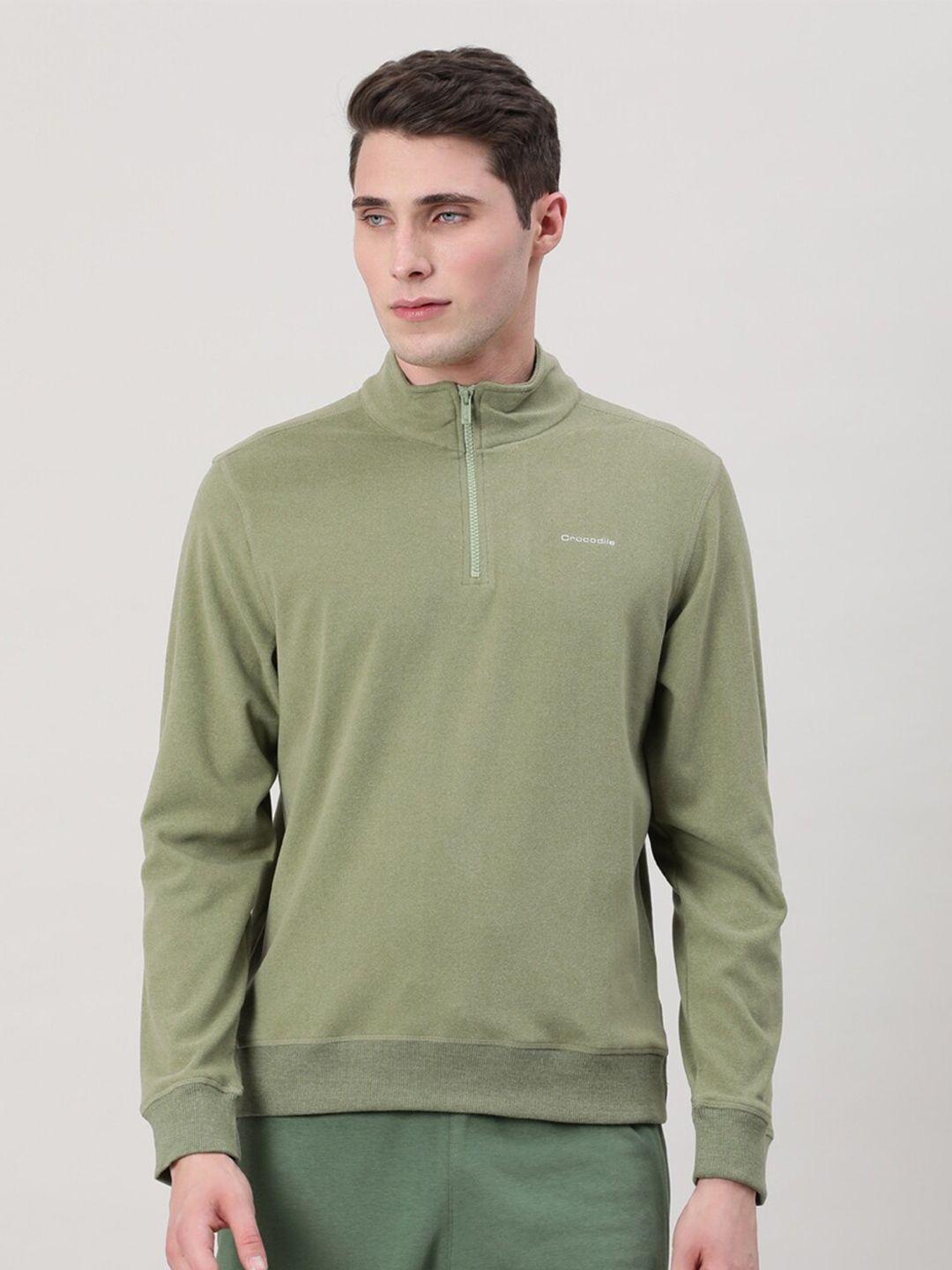 crocodile mock collar cotton sweatshirt