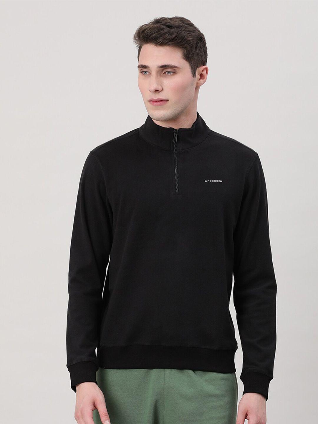 crocodile mock collar cotton sweatshirt