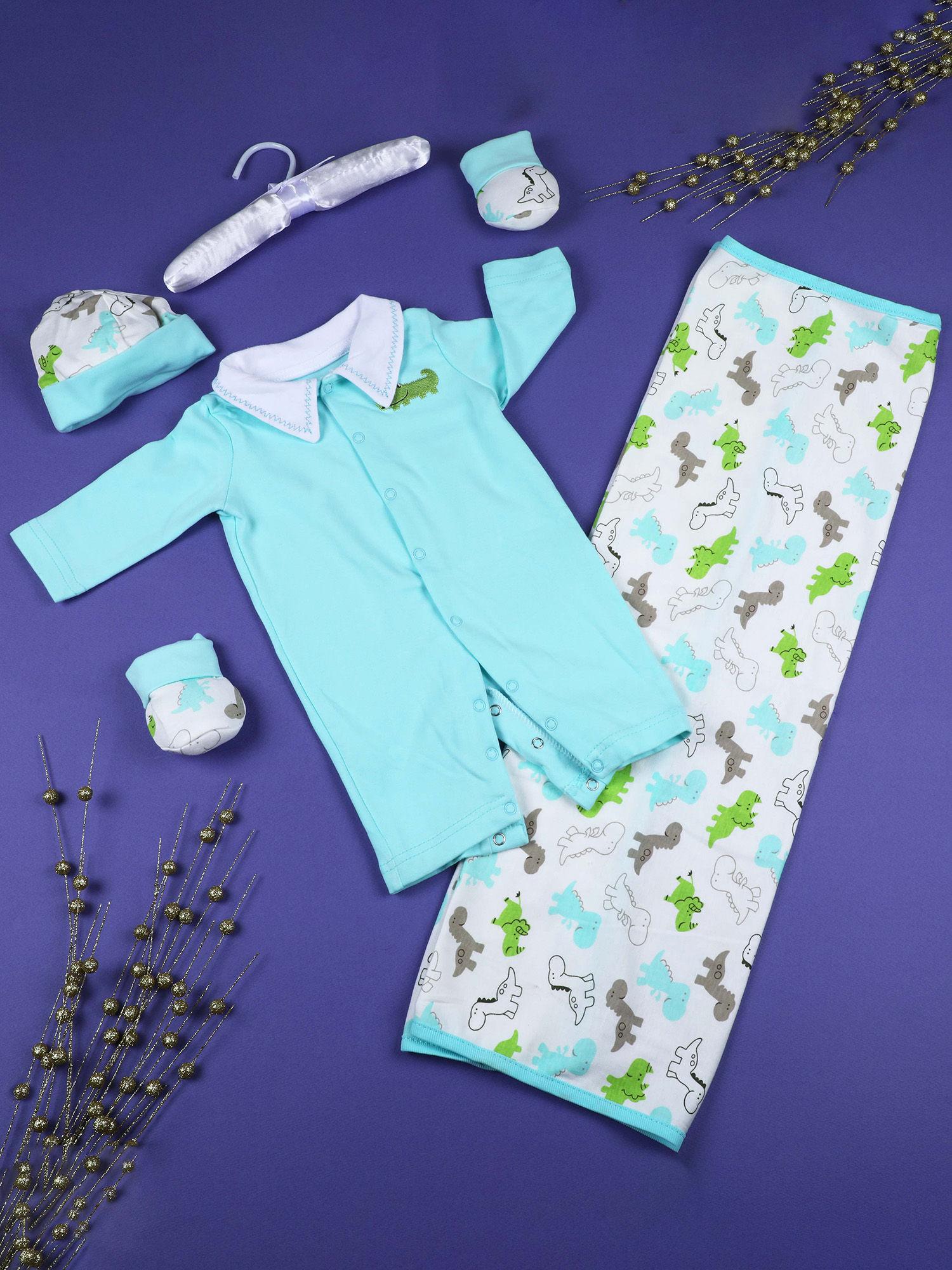 crocodile newborn gift - turquoise (set of 5)