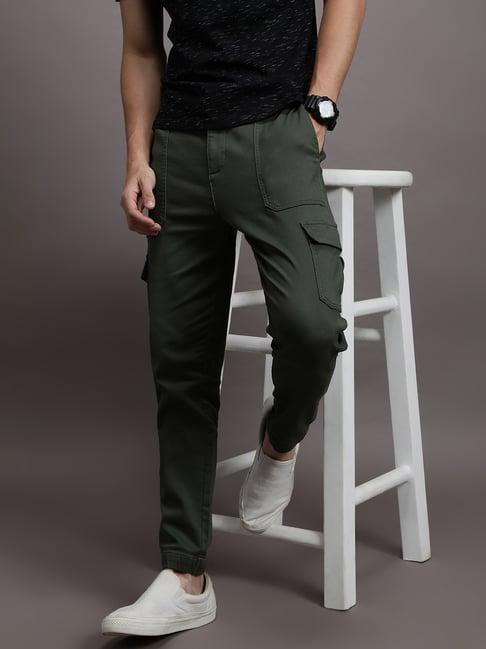 crocodile olive slim fit cargo joggers