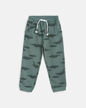 crocodile print joggers with insert pockets