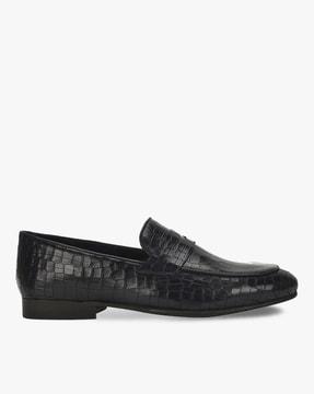 crocoman leather loafers
