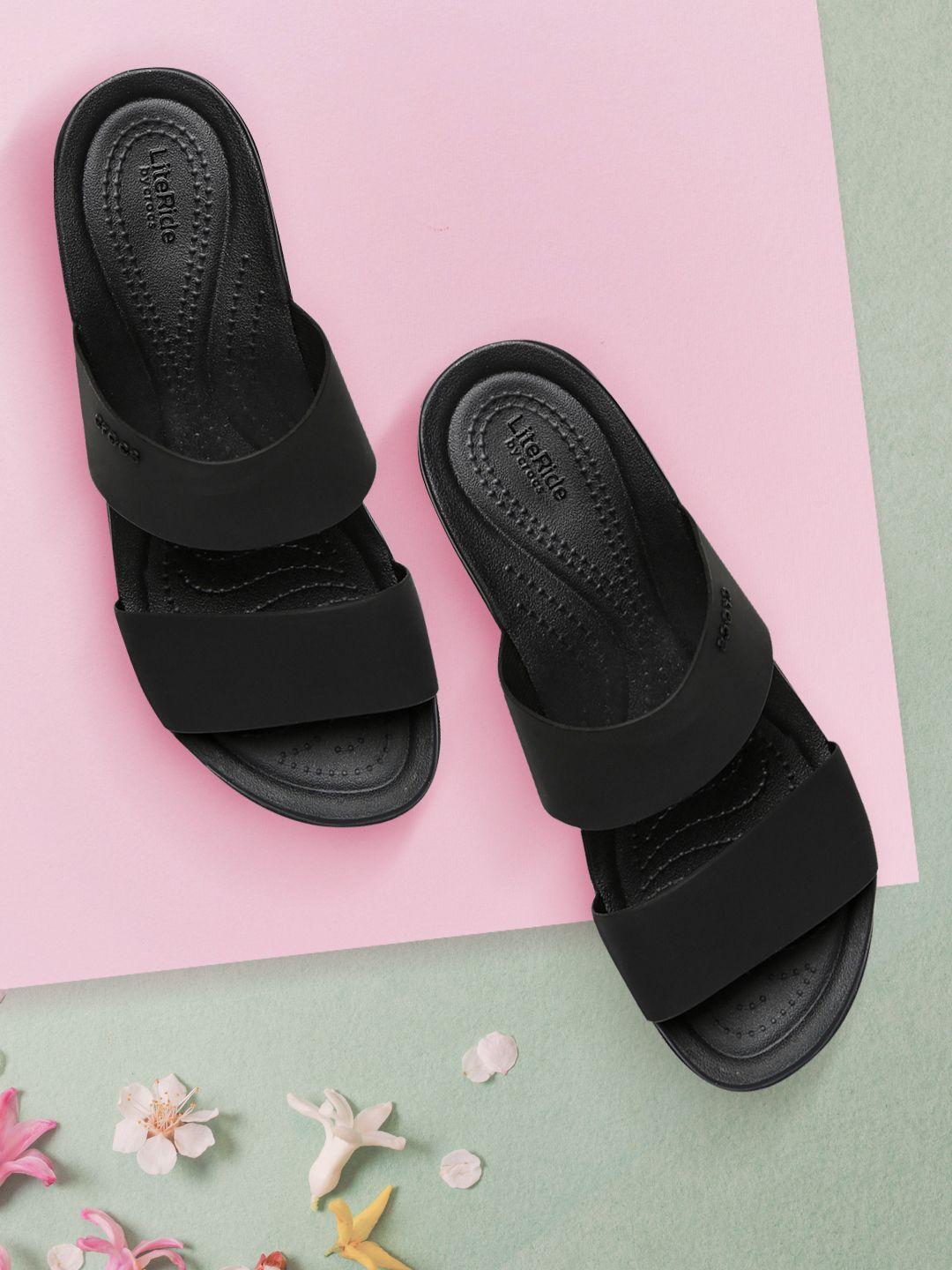 crocs-brooklyn--women-black-solid-heels