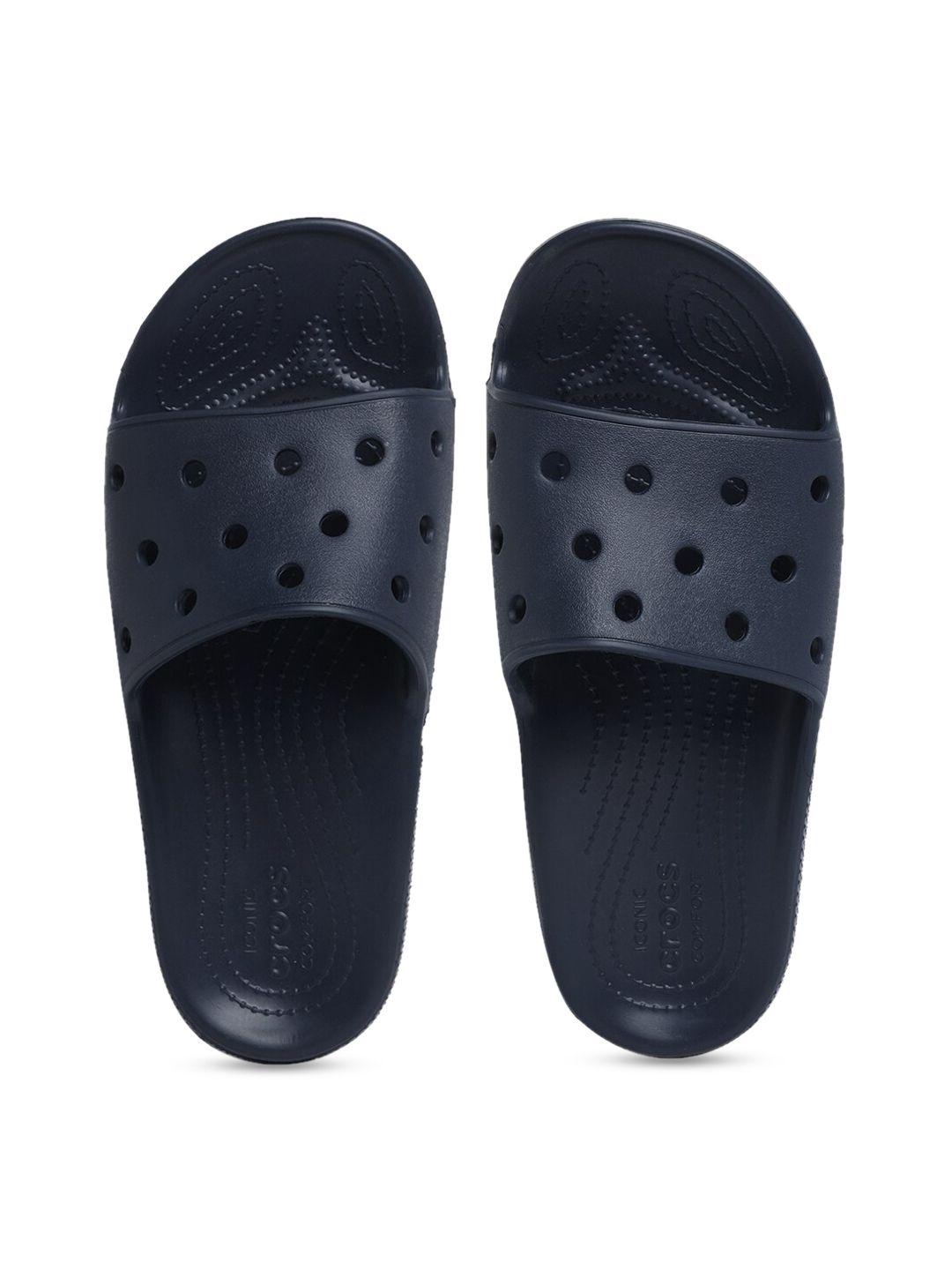 crocs classic  unisex navy blue solid sliders