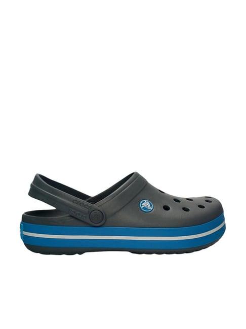 crocs classic grey & blue clogs