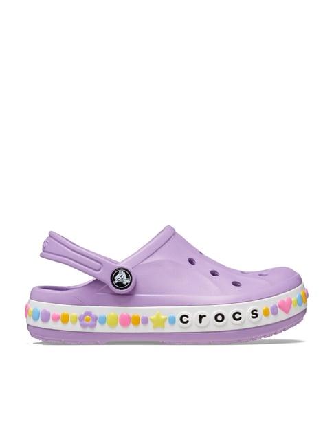 crocs kids bayaband purple back strap clogs