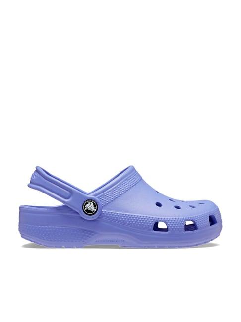 crocs kids classic purple back strap clogs