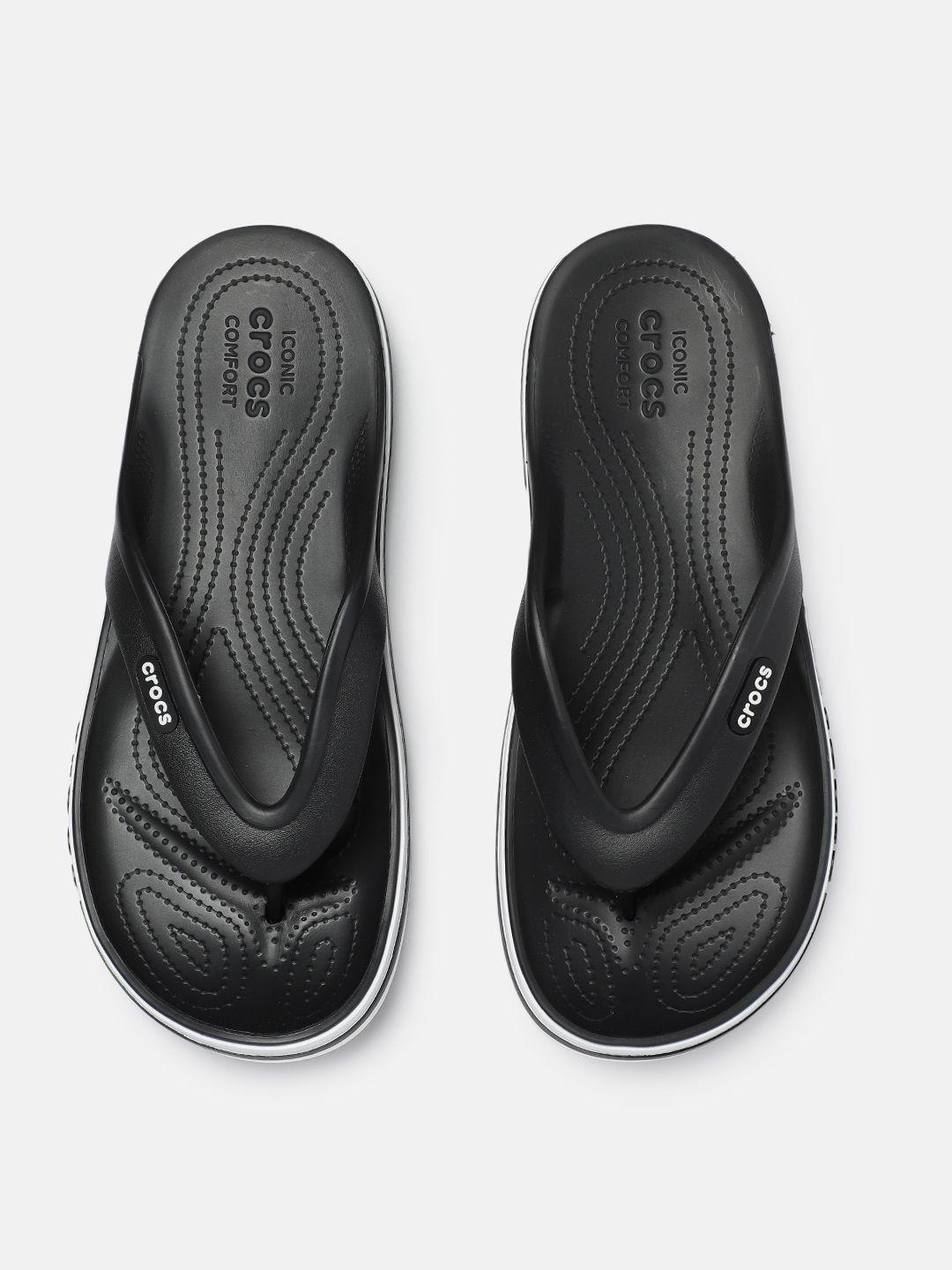 crocs unisex black solid thong flip-flops