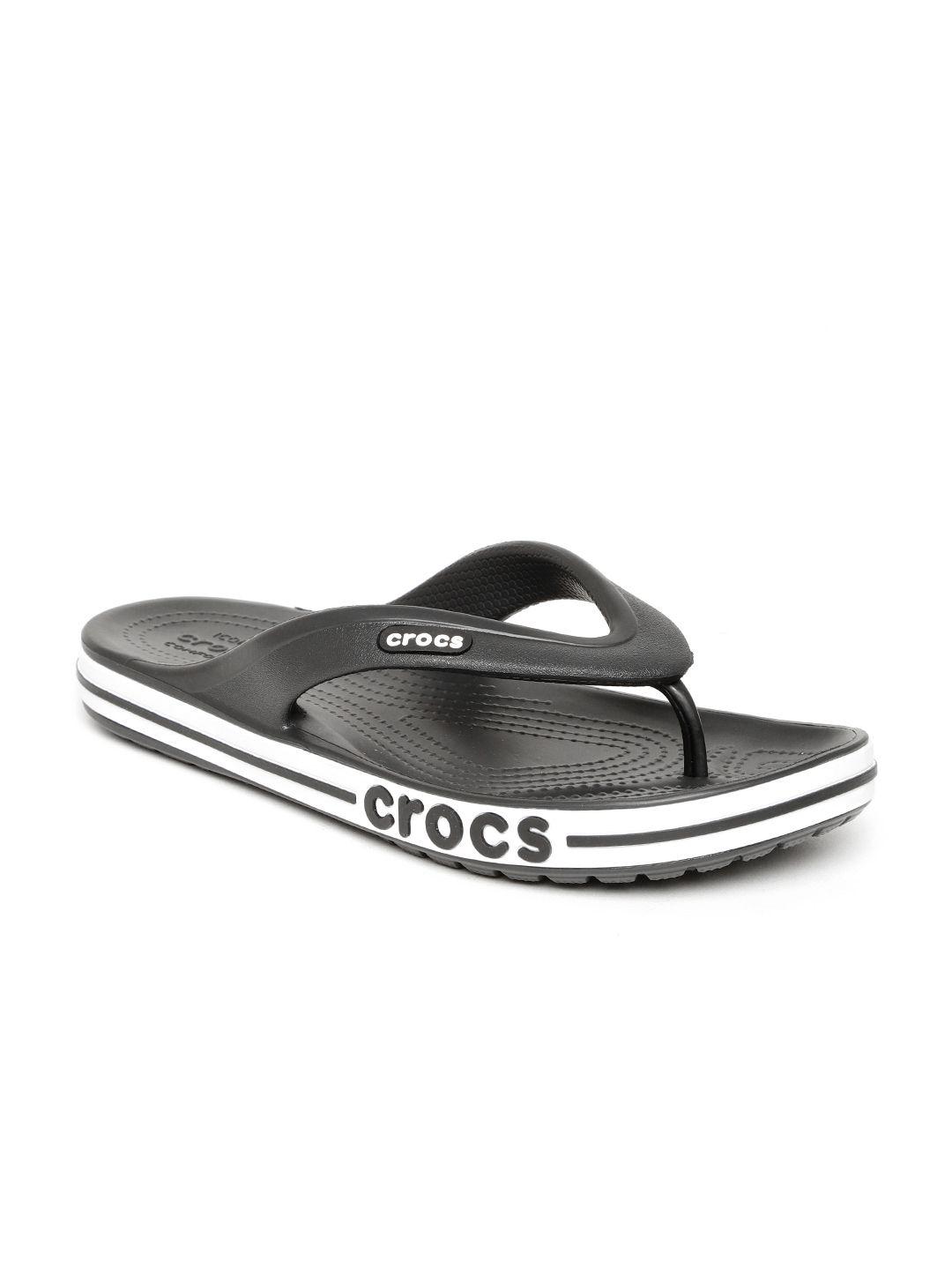 crocs unisex black solid thong flip-flops