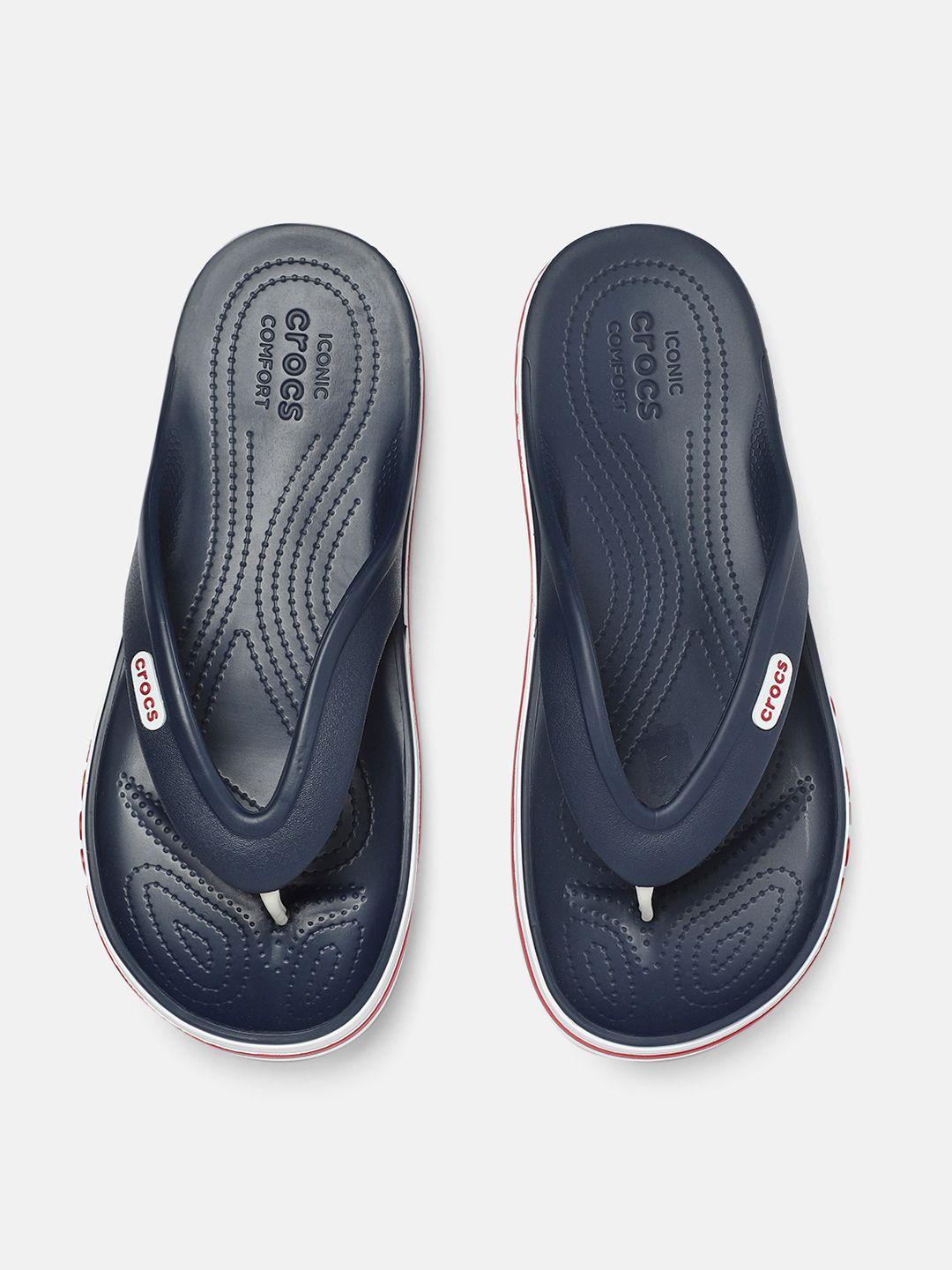crocs unisex navy blue solid bayaband thong flip-flops