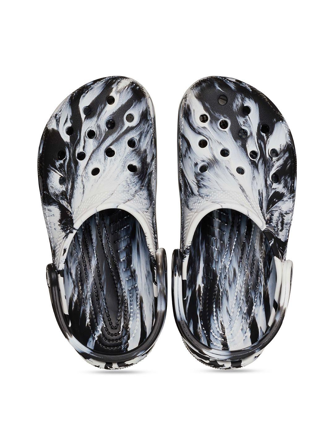 crocs unisex white & black croslite clogs