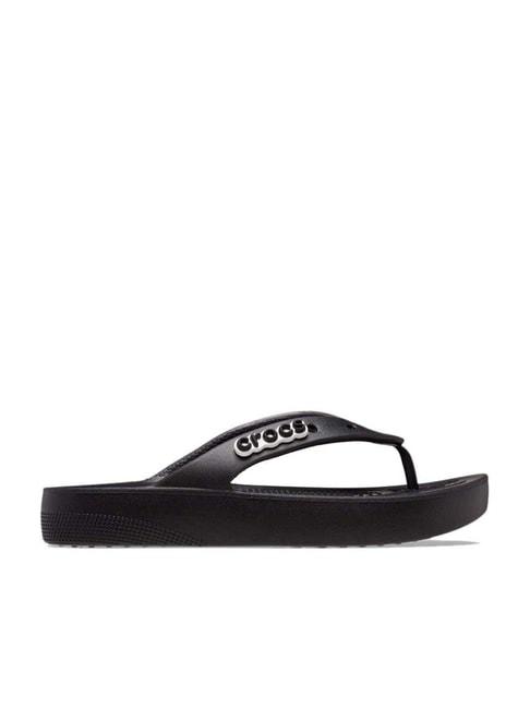 crocs women's classic black flip flops