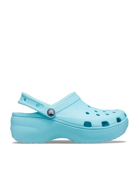 crocs women's classic sky blue back strap clogs