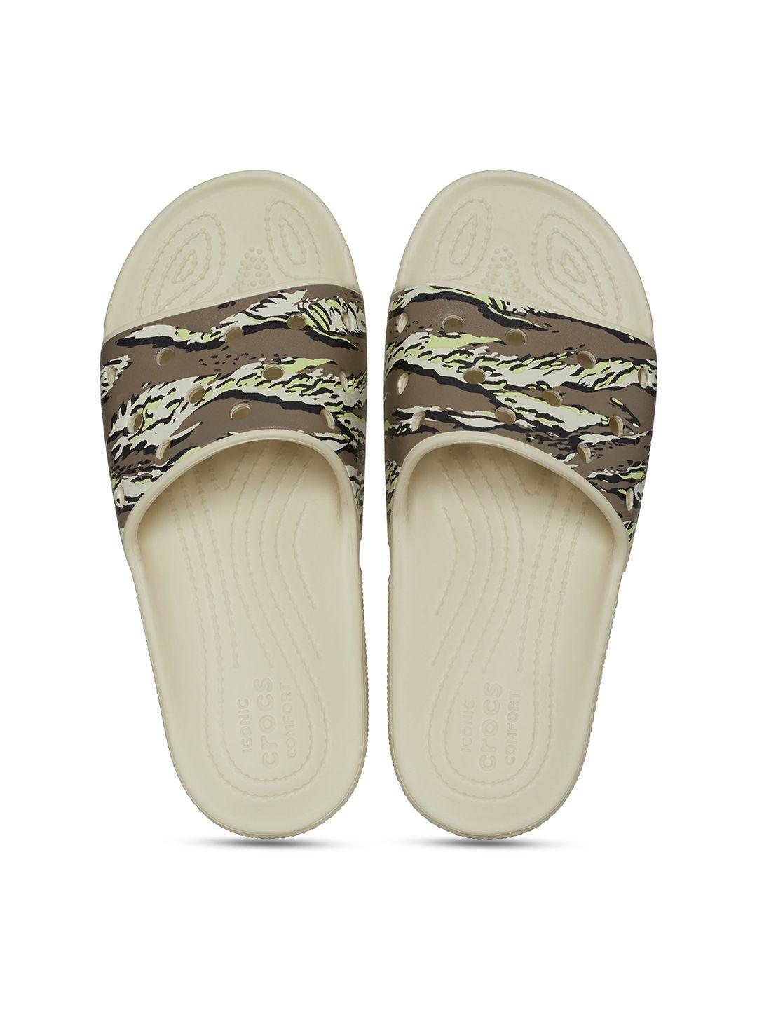 crocs abstract printed croslite sliders