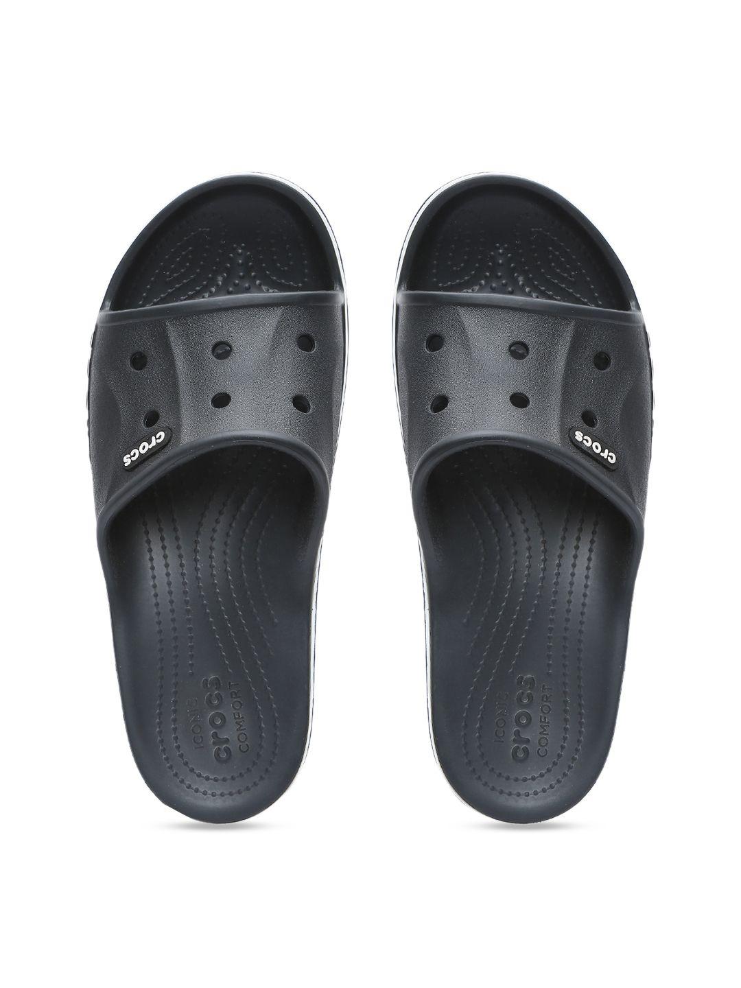 crocs bayaband unisex black solid solid sliders