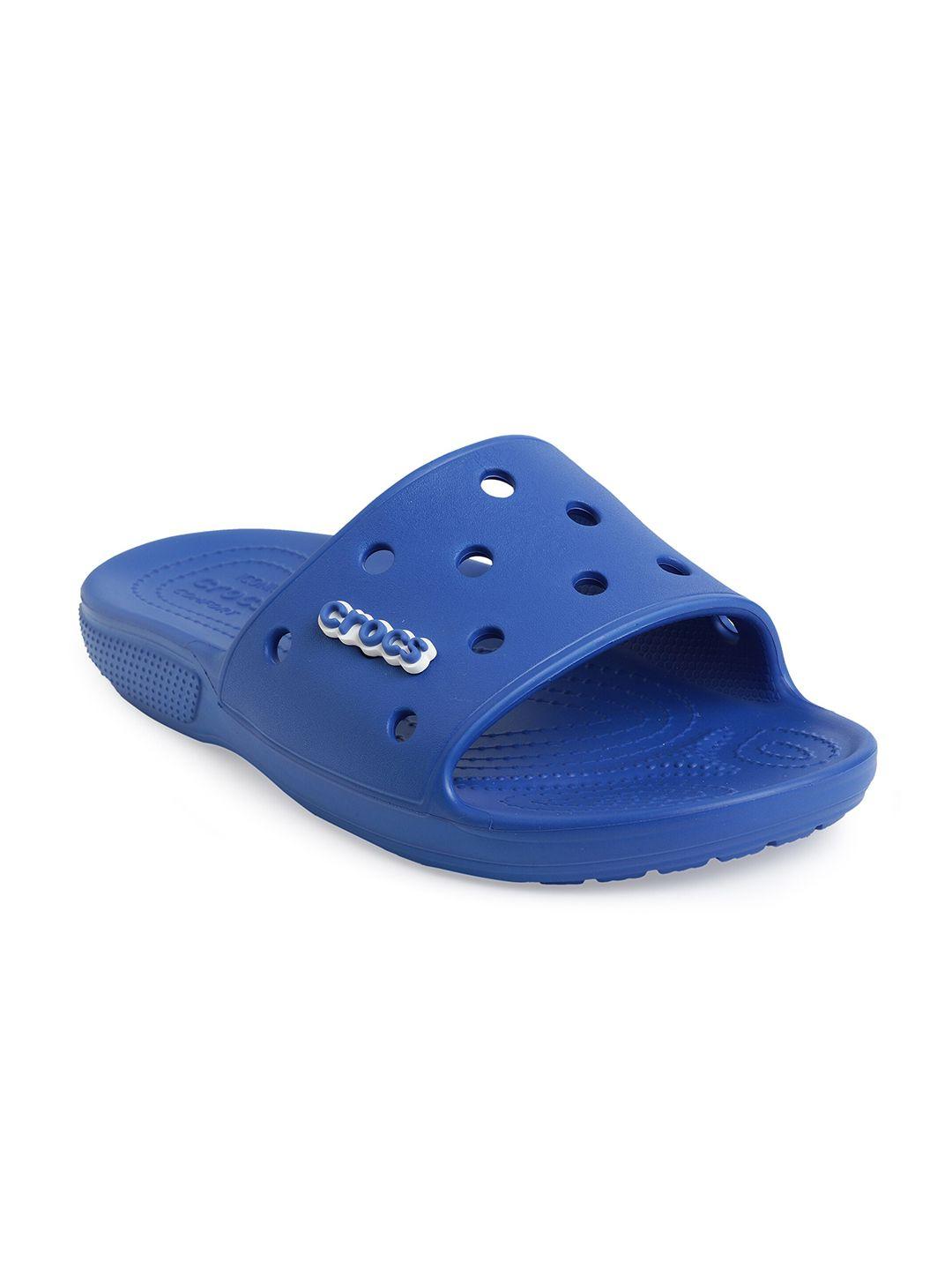 crocs blue croslite sliders